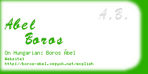 abel boros business card