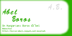 abel boros business card